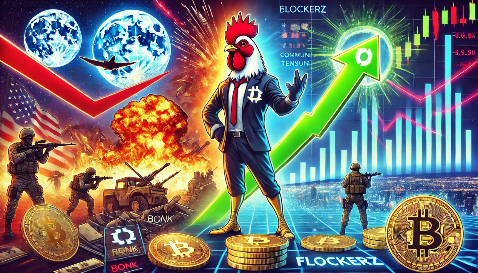 以色列战火摧毁模因币PEPE和BONK　市场资金追逐Flockerz最佳ICO